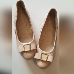 Cole Haan Women's Cream Flats with Gold Buckle